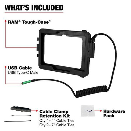 RAM® Tough-Case™ pentru Tab Active Pro și Active4 Pro - USB Tip-C Masculin