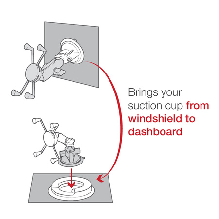 RAM® Baza portabilă pentru tabloul de bord cu fricțiune