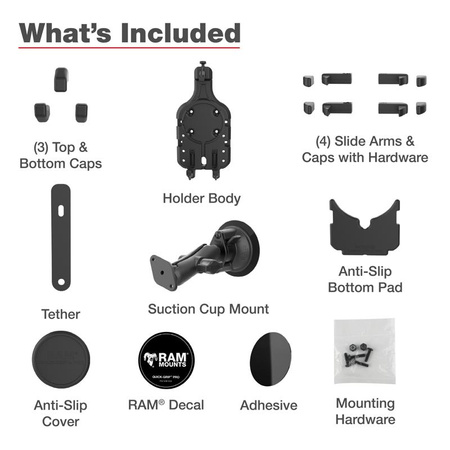 Suport pentru telefon RAM® Quick-Grip™ Pro cu ventuză Twist-Lock™ - Mediu