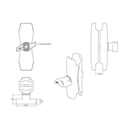 RAM® Braț cu două prize - Dimensiune D Mediu