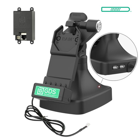 GDS® Uni-Conn™ Dock de blocare cu înclinare și pivotare cu PoE + date