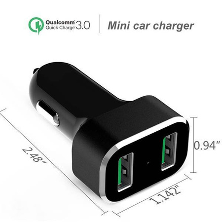 Încărcător de țigară cu 2 porturi USB GDS® cu Qualcomm® Quick Charge™