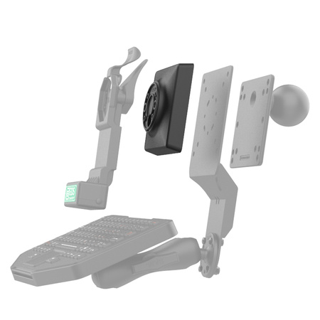 RAM® 100mm & 75mm VESA la AMPS Placă adaptoare pentru găuri