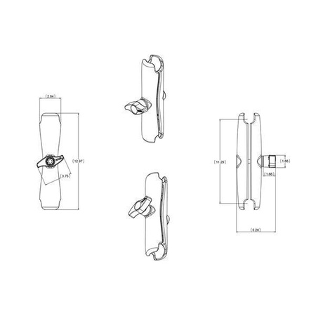 RAM® Braț dublu - Dimensiune D lung