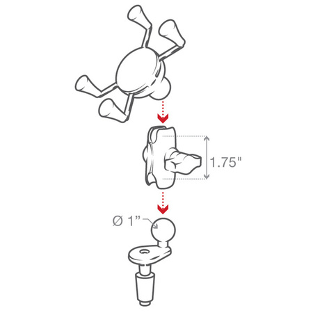 RAM® X-Grip® Suport pentru telefon cu bază pentru furcă de motocicletă