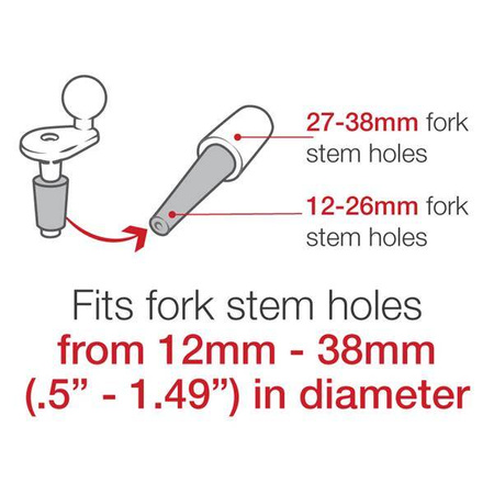 RAM® Fork Stem pentru motocicletă cu montare cu bilă dublă
