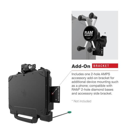 RAM® Power + Data Locking Dock pentru tableta Zebra ET8x 2-in-1