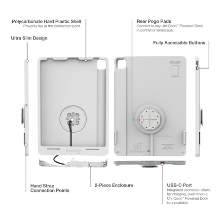 IntelliSkin® Thin-Case™ pentru iPad Pro 12.9 3-6 Gen (Pogo Pads spate) Gri