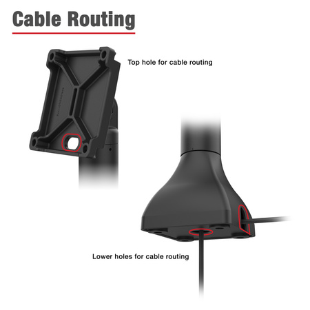 RAM® 14" Pedestal Mount cu 100mm & 75mm VESA și traseu pentru cabluri
