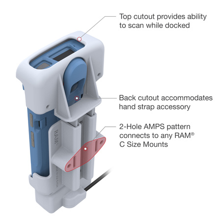 RAM® Powered Dock cu Pogo Pins pentru Zebra HC20 & HC50
