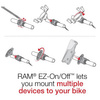Suport de bicicletă RAM® EZ-On/Off™ pentru Garmin Astro 320, GPSMAP 62 + altele