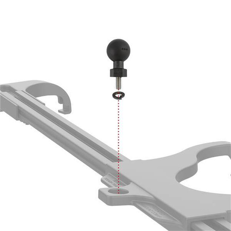 RAM® Tough-Ball™ cu știft filetat 1/4"-20 x .50" și șaibă de blocare