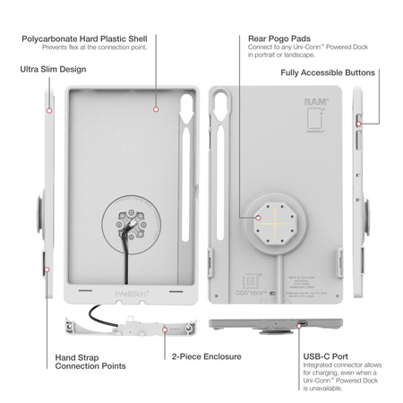 IntelliSkin® Thin-Case™ pentru Tab S10+, S9+ & S9 FE+ (tampoane spate) - Gri