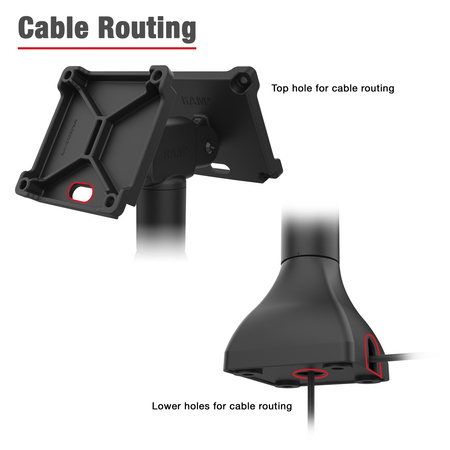 RAM® 7" Pedestal Mount cu adaptoare VESA duble de 100mm