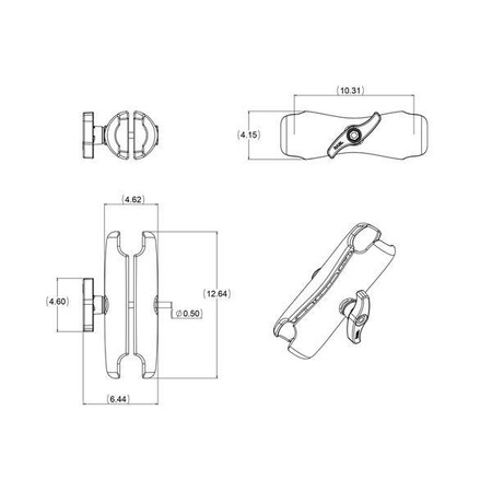 RAM® Braț dublu cu soclu