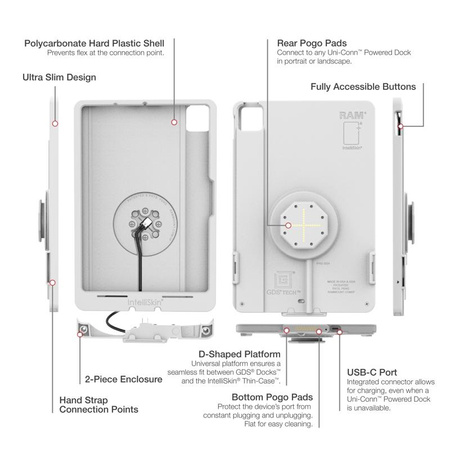 IntelliSkin® Thin-Case™ pentru iPad Pro 11 (M4) (formă D și tampoane spate) Gri