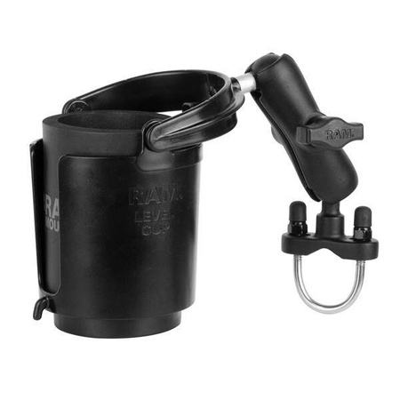 RAM® Level Cup 16oz Drink Holder cu bază U-Bolt - 1" - 1.25" Rails