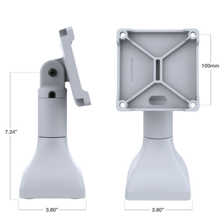 RAM® 7" Pedestal Mount cu 100mm & 75mm VESA și traseu pentru cabluri - Gri