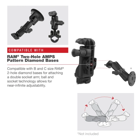 RAM® Combo-Locking Form-Fit Powered Dock pentru Zebra TC53 & TC58