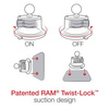 Suport RAM® Multi-Pad™ cu bază cu ventuză RAM® Twist-Lock™