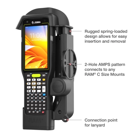 RAM® Suport încărcat cu arc pentru Zebra MC3300 & MC3400