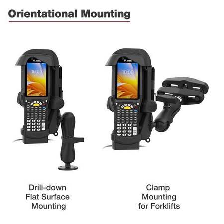 RAM® Powered Dock + USB-A simplu pentru Zebra MC9400 & MC9300 - Pini cu încălzire