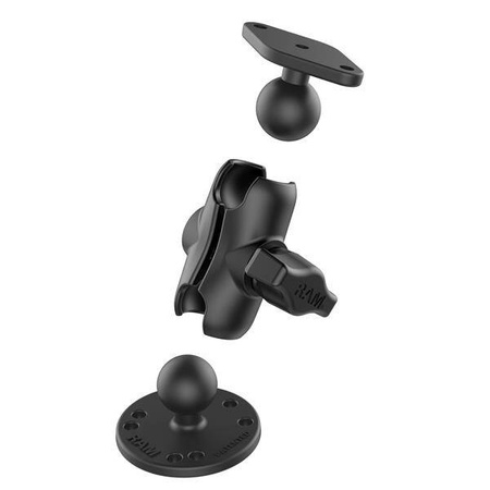 RAM® Suport dublu cu bilă cu placă diamantată - scurt