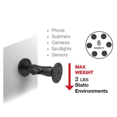 RAM® Tough-Mag™ 66MM Diameter Ball Base cu placă adezivă din oțel