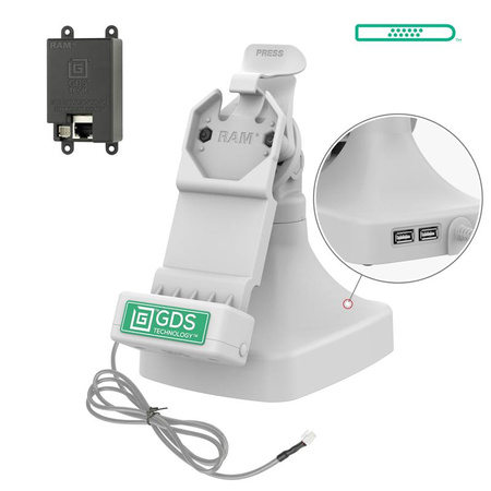 GDS® Uni-Conn™ Dock înclinat și pivotant cu PoE + date - Gri