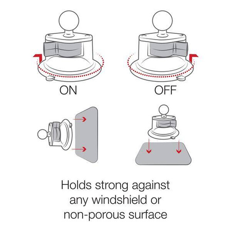 RAM® Twist-Lock™ Baza cu ventuză compozită cu bilă