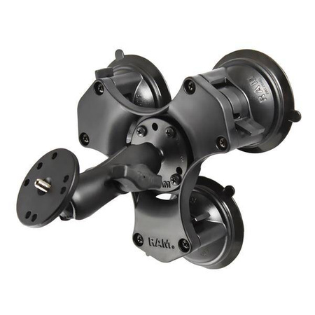 Suport triplu de aspirație RAM® Twist-Lock™ cu placă rotundă și știft 1/4"-20