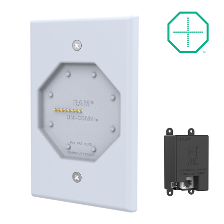 GDS® Uni-Conn™ Dock de perete cu profil redus alimentat cu PoE - Gri