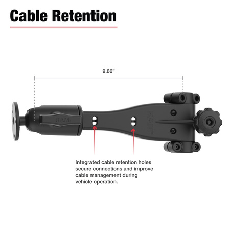RAM® Friction Hinge 10" Socket Arm cu bilă pentru Tough-Bar™