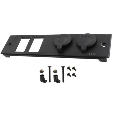 RAM® Tough-Box™ 2" Faceplate cu două porturi de comutare și prize de 12V