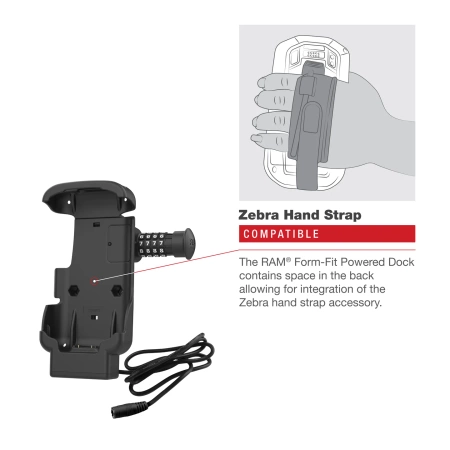 RAM® Combo-Locking Form-Fit Powered Dock pentru Zebra TC53 & TC58