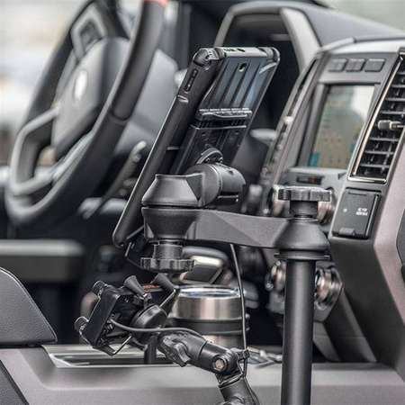 RAM® Tele-Pole™ cu stâlpi de 8" și 9" și suport dublu cu bilă