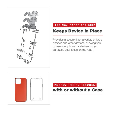 Suport pentru telefon RAM® Quick-Grip™ XL cu Tough-Claw™ rotativ cu profil redus