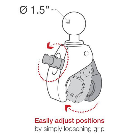 RAM® Tough-Claw™ Suport de clemă mic cu adaptor pentru placă rotundă - Mediu