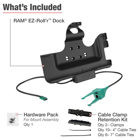 RAM® USB-C Powered Dock + USB-A & RJ45 Data pentru Tab Active5 Pro & 4 Pro