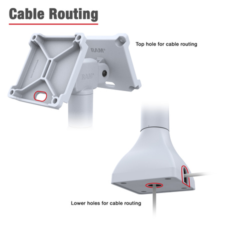 RAM® Suport pe piedestal de 14" cu două adaptoare VESA de 100 mm - Gri