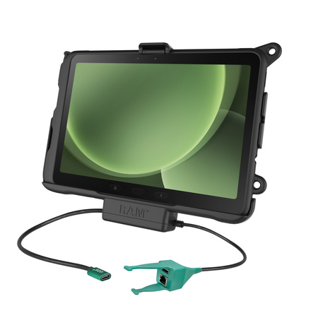 RAM® USB-C Powered Dock + USB-A &amp; RJ45 Data pentru Tab Active5 Pro &amp; 4 Pro