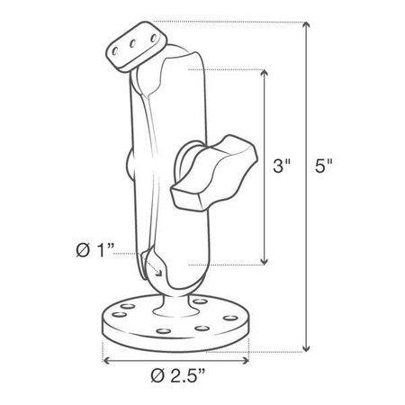 RAM® Sistem de fixare cu bilă dublă cu placă diamantată - Mediu