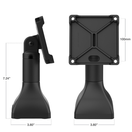 RAM® 7" Pedestal Mount cu 100mm & 75mm VESA și traseu pentru cabluri