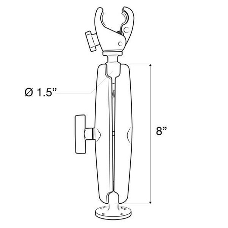RAM® Tough-Claw™ Trolling Motor Stabilizator - C Dimensiune lungă