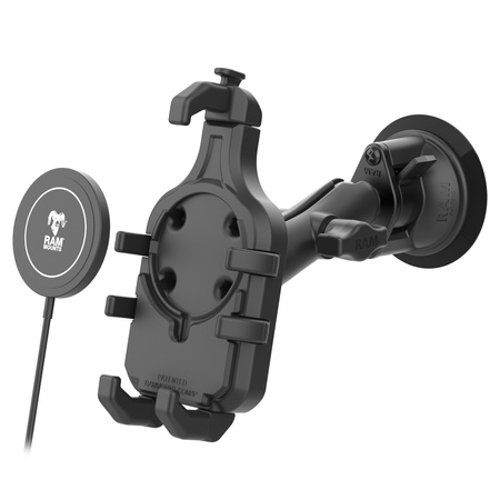 RAM® Quick-Grip™ Pro Suction Cup Mount cu încărcător wireless Qi2 15W