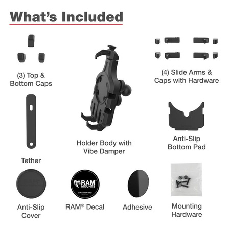 RAM® Quick-Grip™ Pro Suport pentru telefon cu bilă și amortizor de vibrații