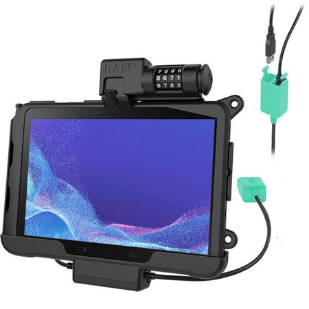 RAM® Combo-Locking Power + Dual USB Data Dock pentru Tab Active4 Pro