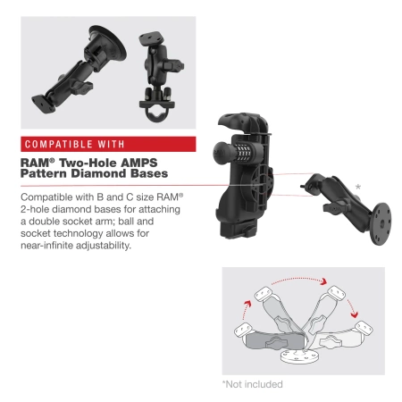 RAM® Combo-Locking Form-Fit Powered Dock pentru Zebra TC73 & TC78