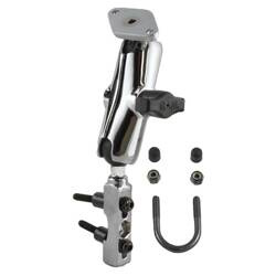 RAM® Suport cromat pentru rezervor de frână/ ambreiaj pentru motocicletă cu placă diamantată