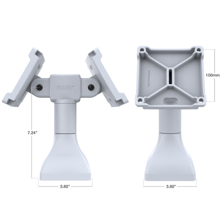 Suport pe piedestal RAM® 7" cu două adaptoare VESA de 100 mm - Gri